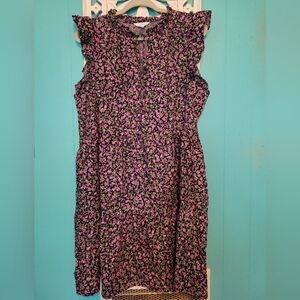 Floral Navy and Purple Dress